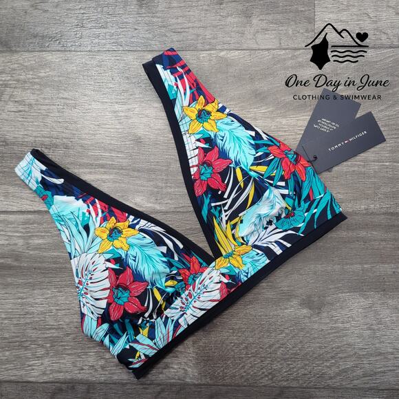Tommy Hilfiger Floral V Neck Bikini Top Size S - Picture 3 of 6